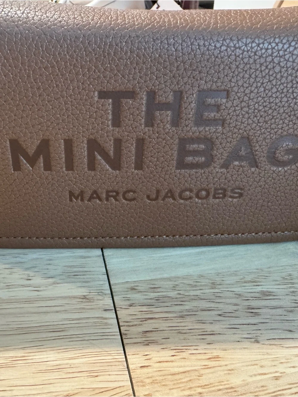 Marc Jacobs Brown Pebbled Leather Zip Wallet with Debossed THE MINI BAG